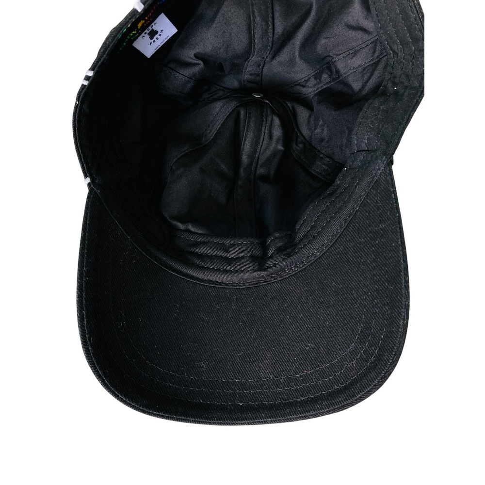 Teddy Fresh Baseball Cap Black White Floral Embroidery Cotton Adjustable - Picture 8 of 9